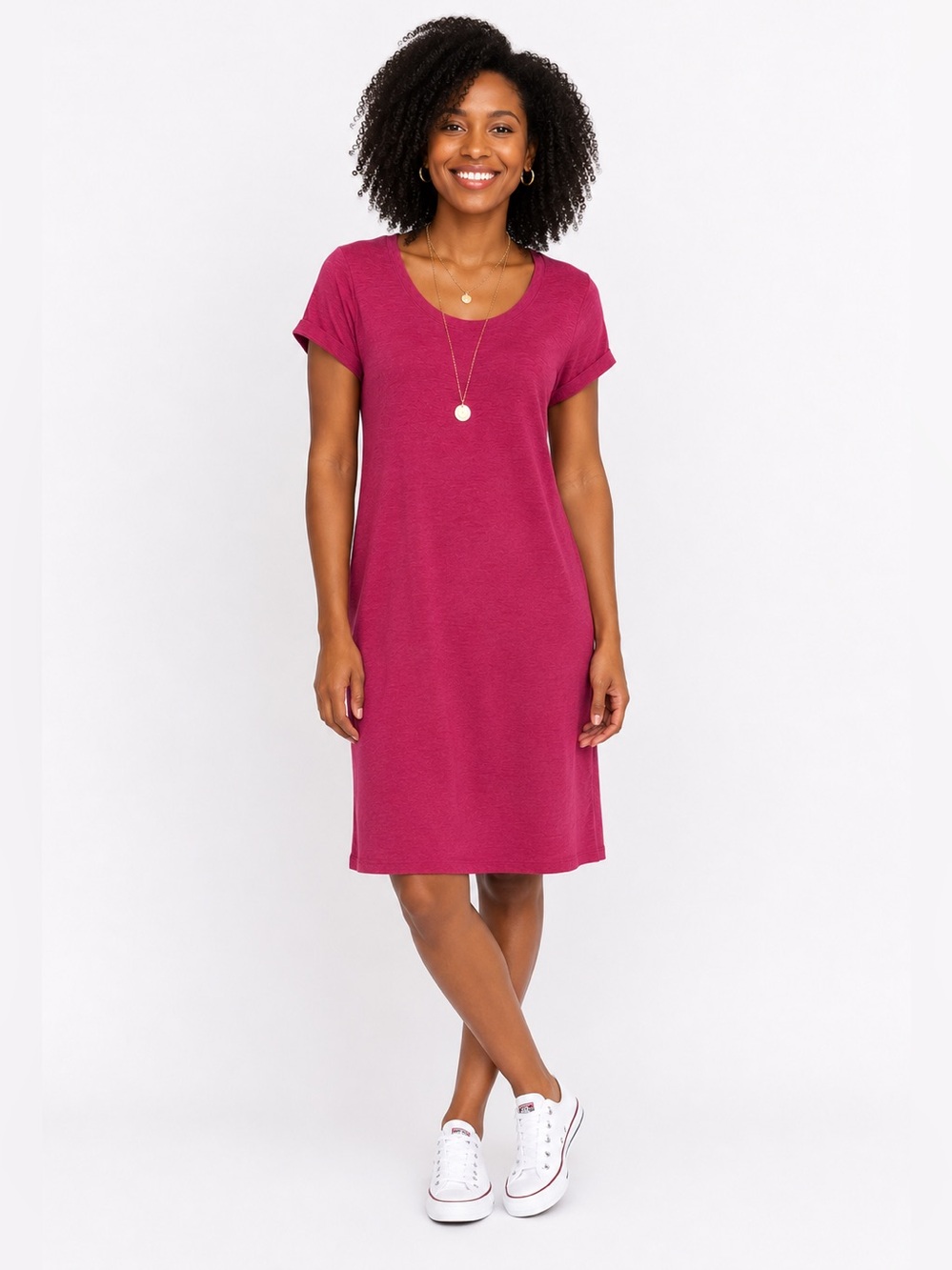 Casual Pink T-Shirt Dress